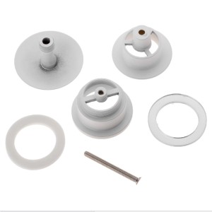 Kronenbach Ablaufventil für Waschtisch ohne Überlauf, Schaftventil, rund, kurz, weiß matt.