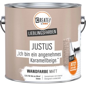 CREATE! by OBI Wandfarbe Lieblingsfarbe Justus Karamellbeige Matt 2,5 l