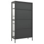 Anthrazitfarbene vidaXL Vitrine aus Stahl und Glas, 90x40x180 cm, Büroschrank mit Regalfächern.