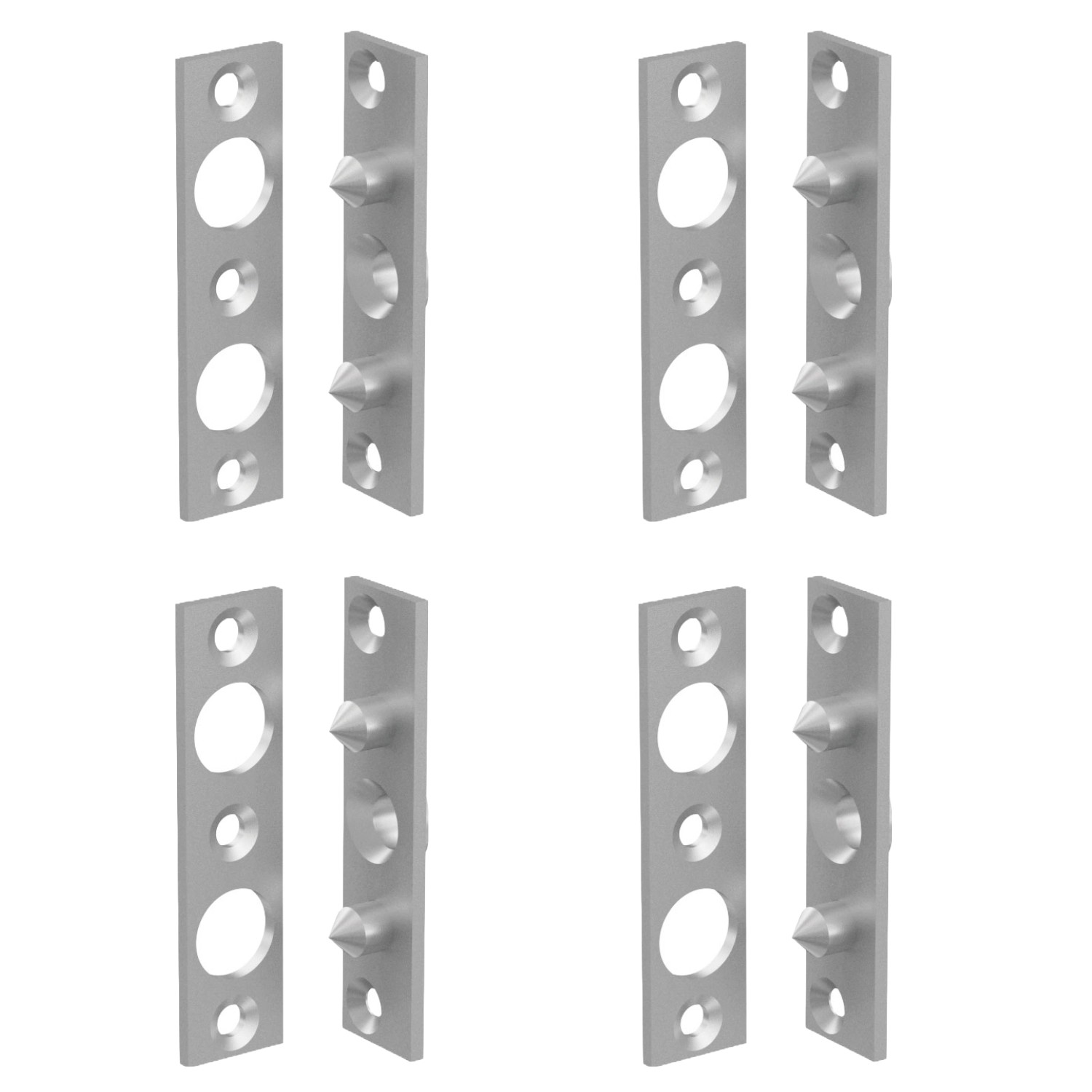 Basi - Bändersicherung - BSA 90 - mit 2 Zapfen - Verzinkt - 90x22 mm - 4ER Set - 9552-0001