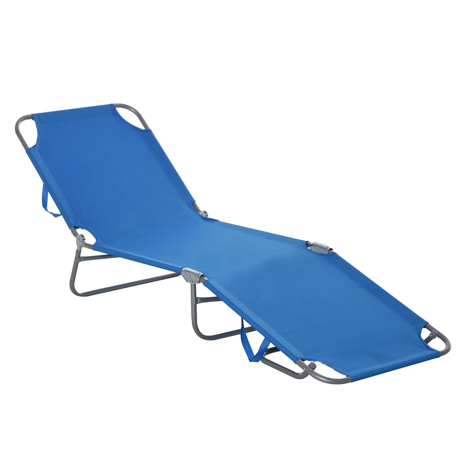 Furnicato Sonnenliege Klappbar Verstellbare Rückenlehne Rostfreier Metallrahmen 187 X 55 X 24 Blau