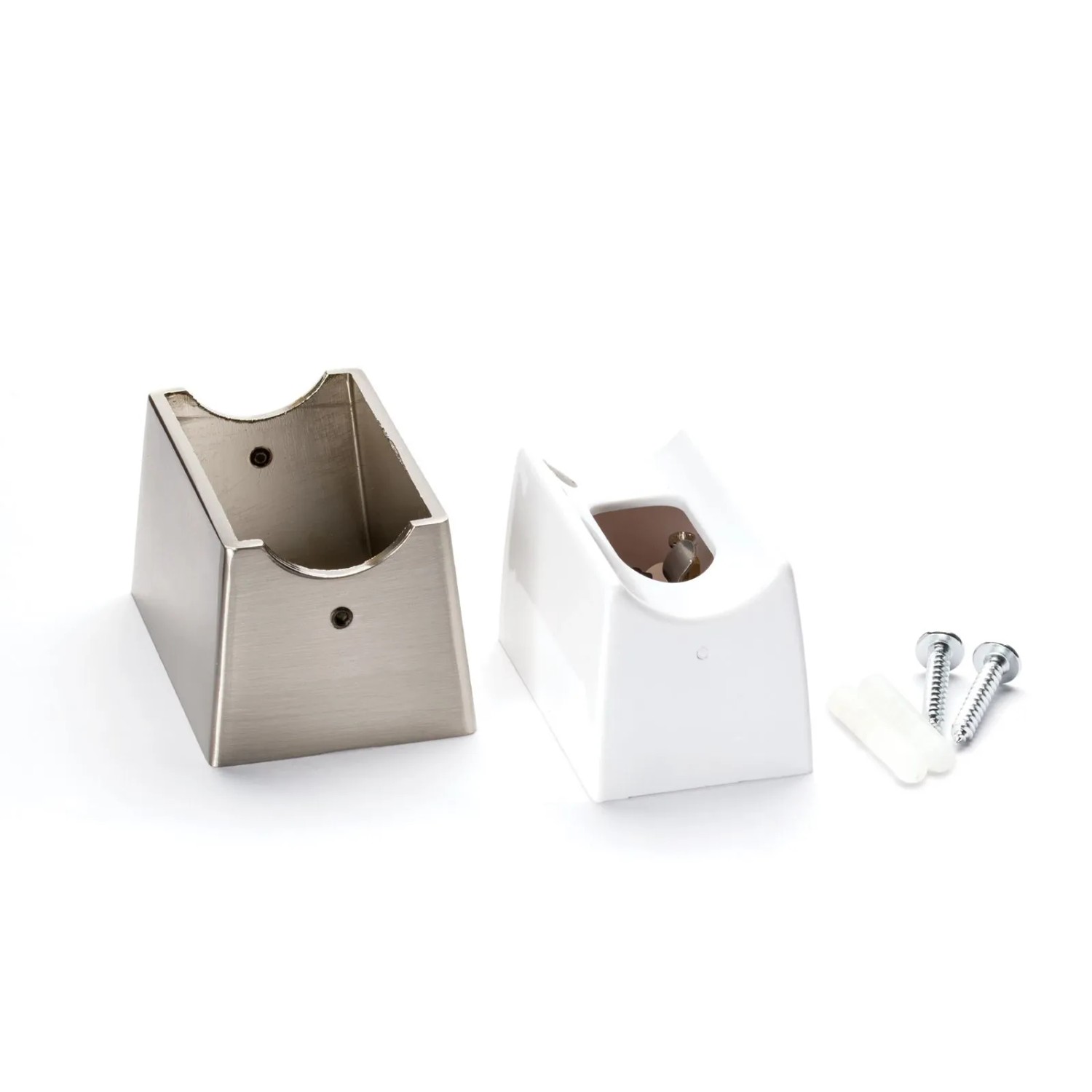 Orion Lightstyle Lampenfassung S14D in Metall Satin und Weiß, mit Schrauben für Linienlampen.