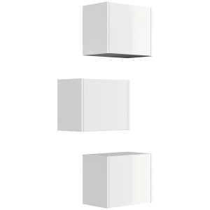 Posseik Badschrank-Set Limes, 3 weiße Hängeschränke in Hochglanz, variable Montage.