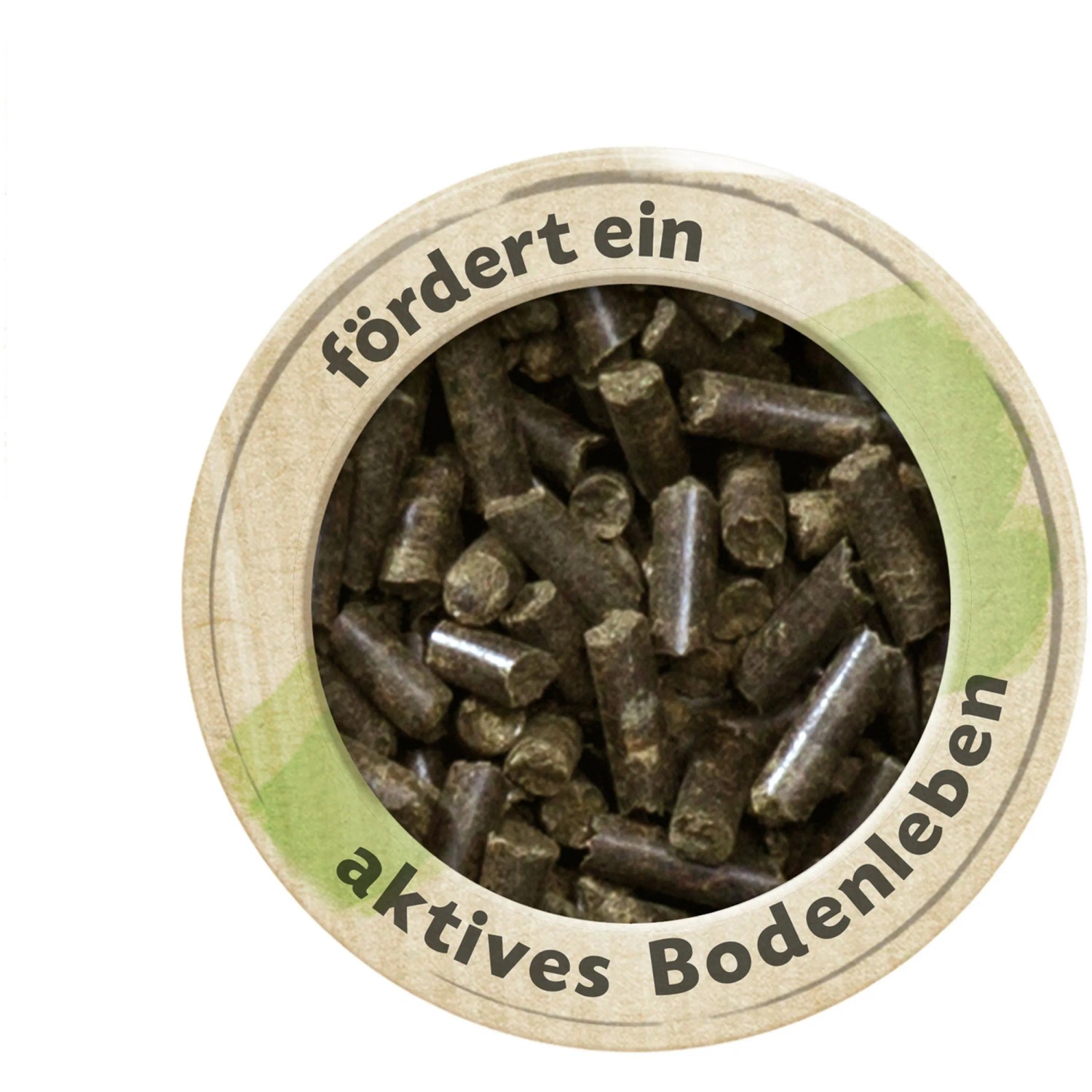 Nahaufnahme von Compo Bio Pferdedung Pellets für Rosen, zur Bodenverbesserung und Nährstoffversorgung.