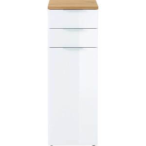 Germania Bad-Einbauschrank GW-Pescara, weiß/Eiche, 39x112x34cm. Badschrank mit Schubladen und Tür.