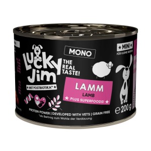 Lucky Jim Hunde-Nassfutter Mini Mono Lamm, 200g Dose. Alleinfutter für kleine Hunderassen mit Lamm.