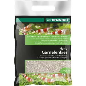 Verpackung Nano Garnelenkies Sunda Weiß, feiner Aquarienkies für Garnelen, Körnung 0,7-1,2 mm.