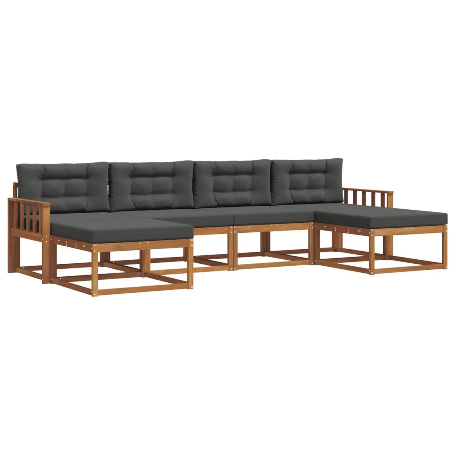 vidaXL Sofa Set mit Kissen 16-Tlg Natur und Anthrazit 3367960