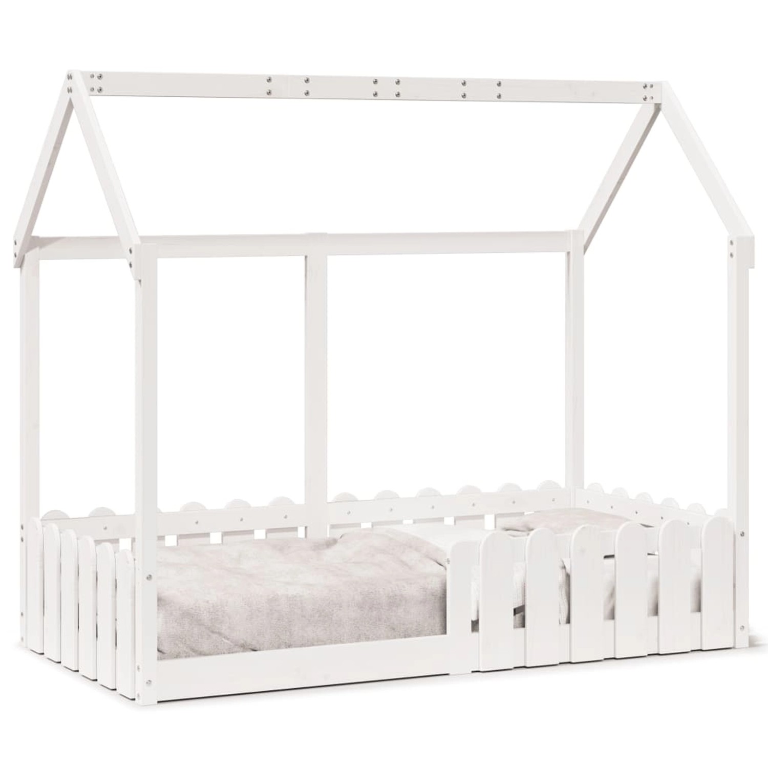vidaXL Kinderbett Hausbett Weiß 80x160 cm Massivholz Kiefer 850696 günstig online kaufen