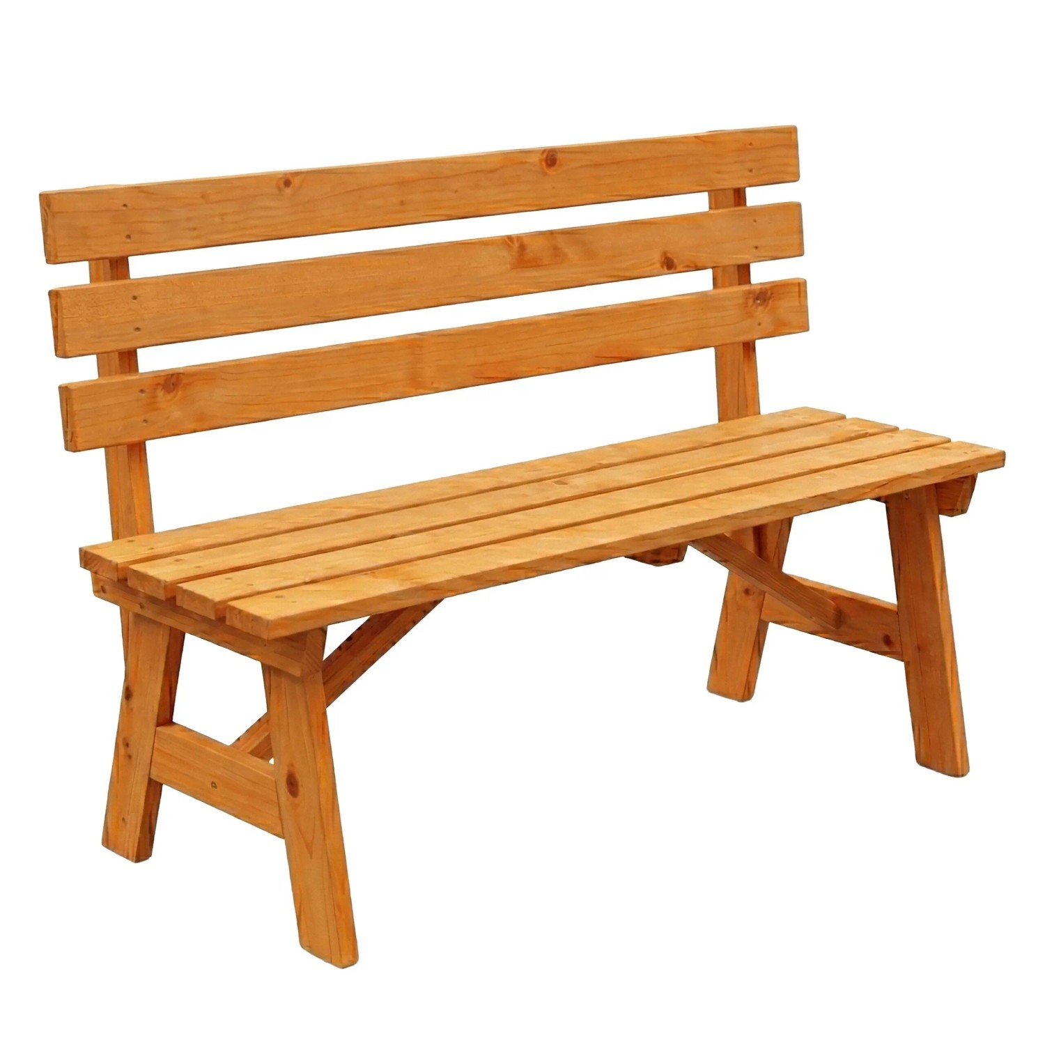 Relaxdays Gartenbank Tannenholz Orange mit Rückenlehne 80 cm x 116 cm x 56 cm