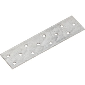 Rechteckiger, verzinkter Flachverbinder (160x40 mm) mit Löchern zur Befestigung von Möbelteilen.