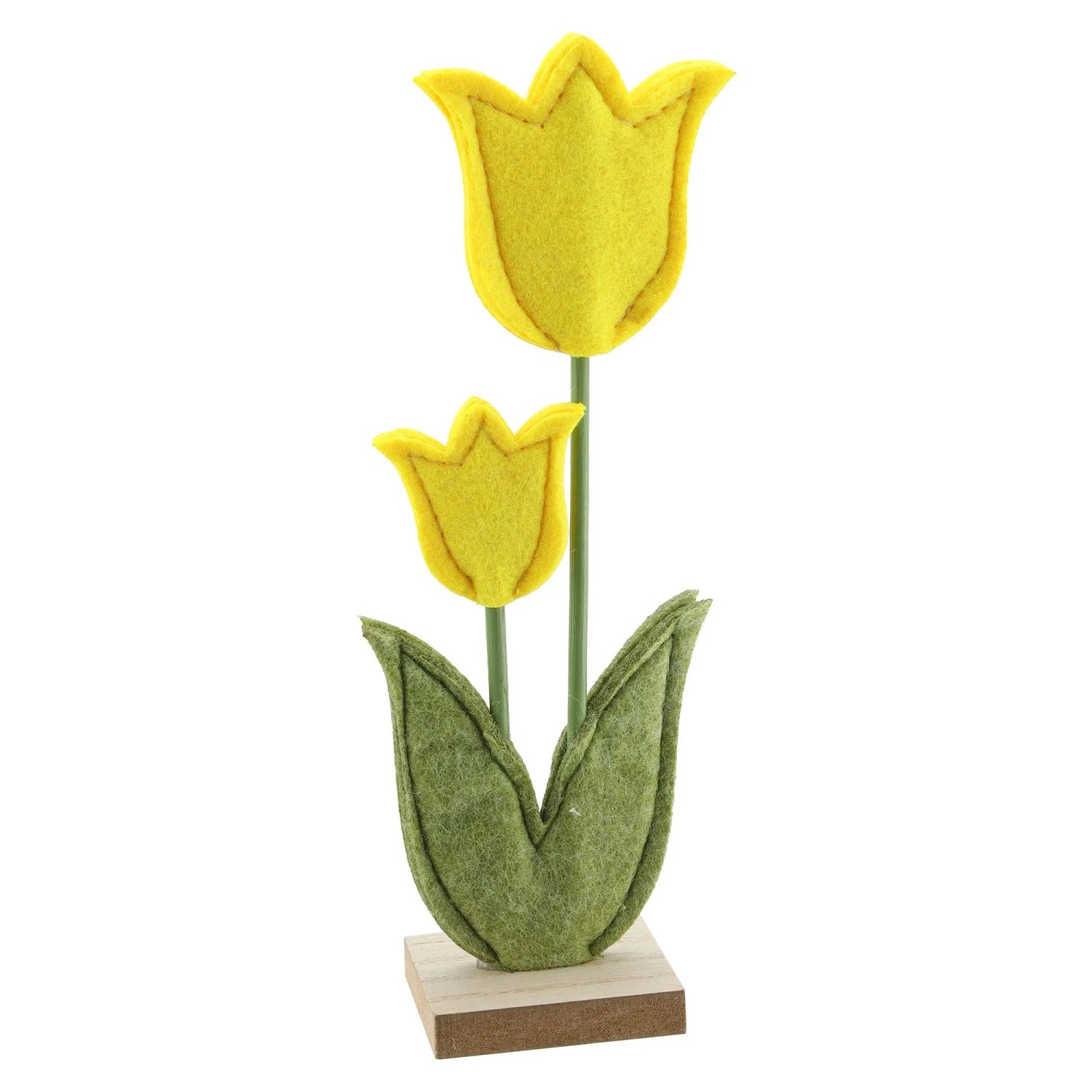 Aufsteller Tulpe aus Filz/Holz 19,5 cm Gelb-Grün