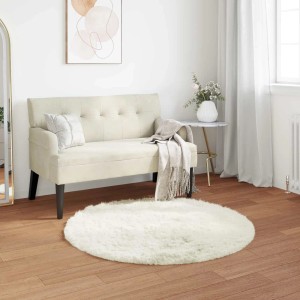 vidaXL Kunstschaffell Teppich Tafalla Weiß Ø 100 cm Polyester 42021470