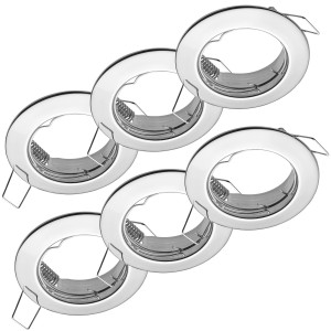 Oktaplex 3er Set Einbauspot Sedan für LED-Module 50mm Spot Rahmen Chromeoptik Deckenstrahler