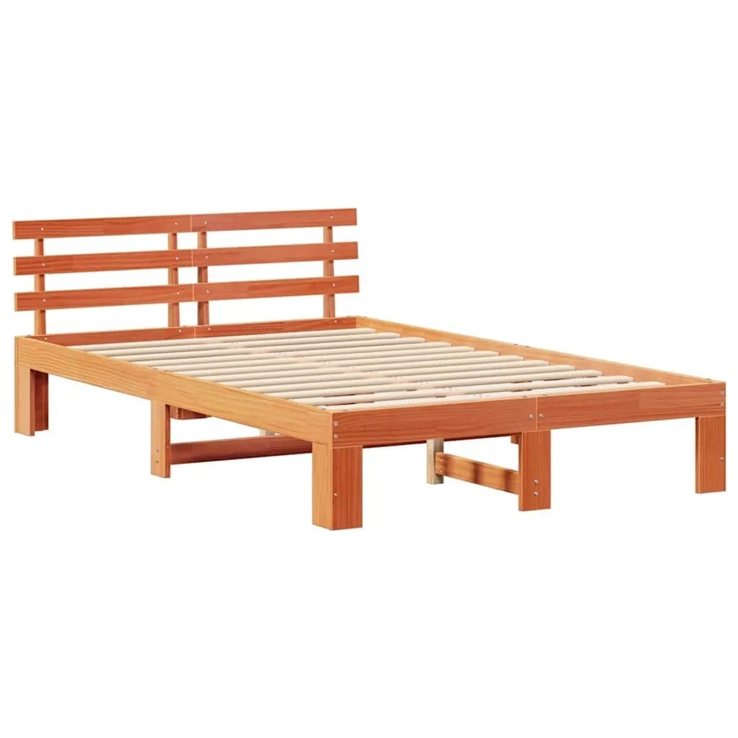 vidaXL Bettrahmen Wachsbraun 120 x 190 cm Massives Kiefernholz 872622