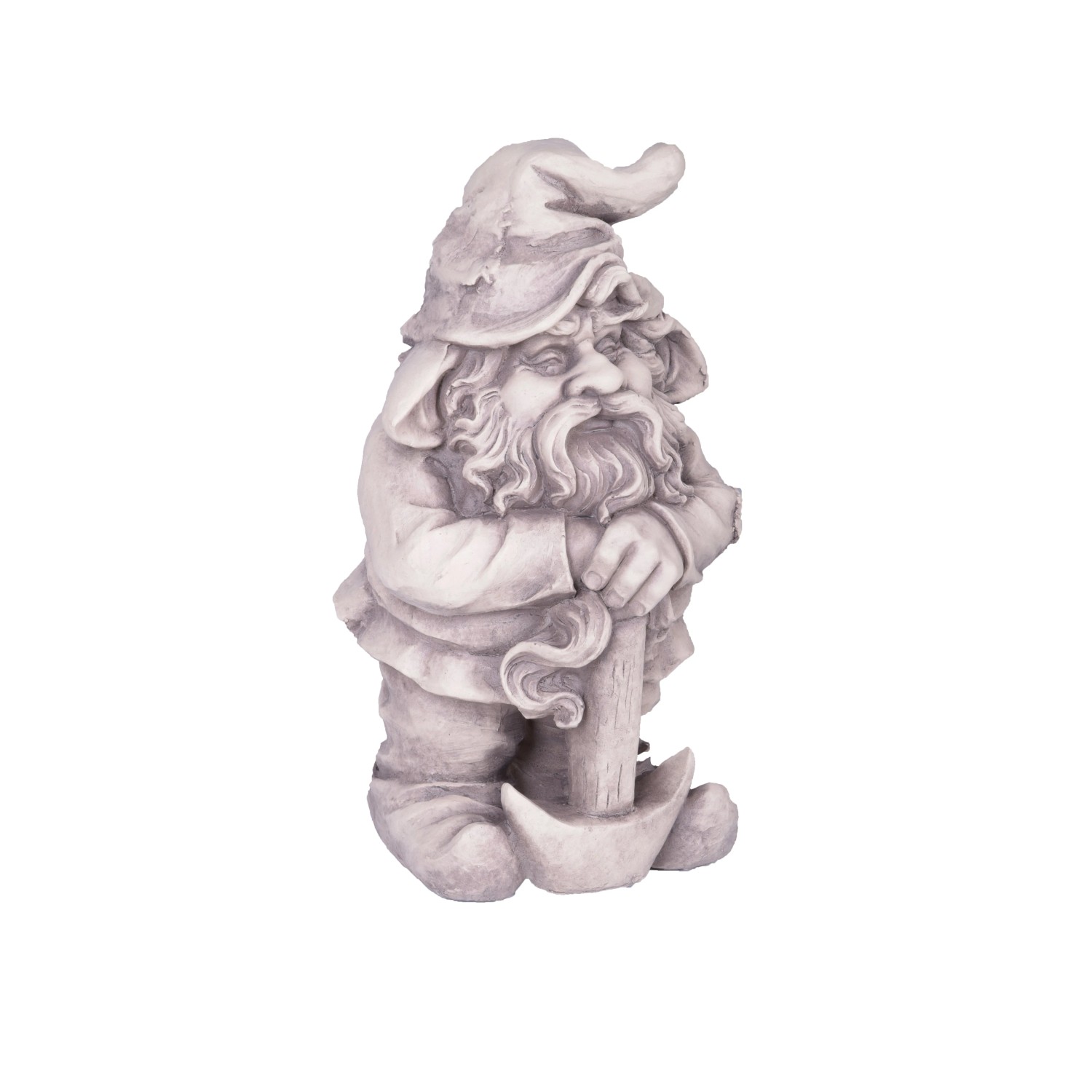 DELUKE Gartenfigur THEO Zwerg Kunststoff Weiß 39x19x22cm Gartendeko Outdoor Figur