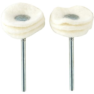 2 Proxxon Filzpolierscheiben, 22 mm Durchmesser, für Miniaturwerkzeuge zum Polieren.