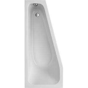 Weiße Raumsparwanne Koala Vario Typ B aus Sanitäracryl, Aufsicht.