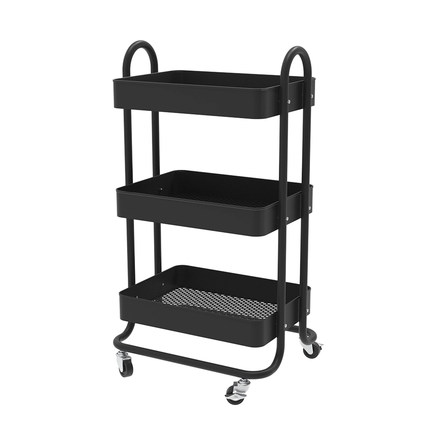 Vicco Rollregal Tron Rollbare Küchen-Minibar Schwarz 46x79 cm günstig online kaufen