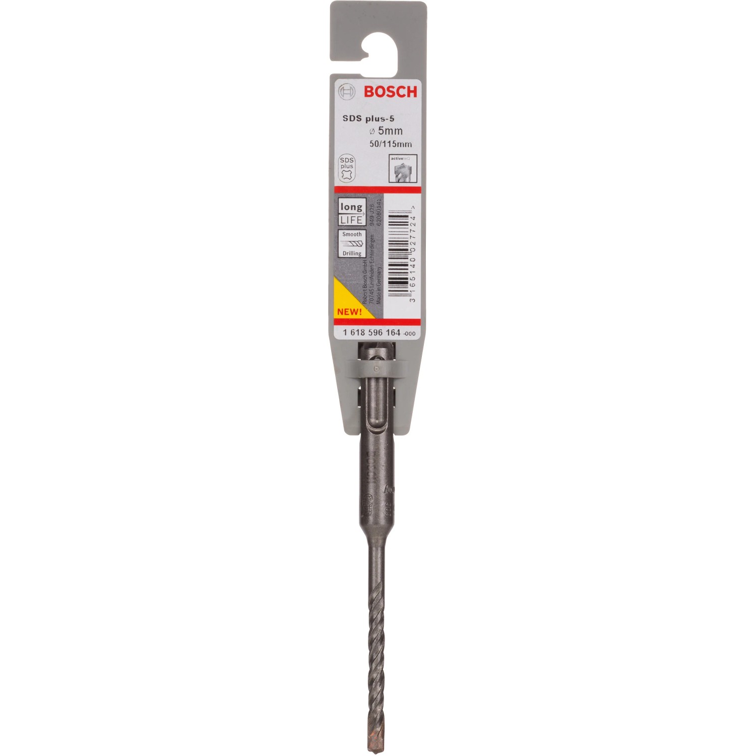Bosch Hammerbohrer SDS-plus-5 Pro, 5x50x115 mm, geeignet für Beton und Mauerwerk.
