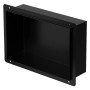 Schwarze LuxeBath Wandnische aus Edelstahl, 20x30x10cm, randloses Einbauregal für Dusche.