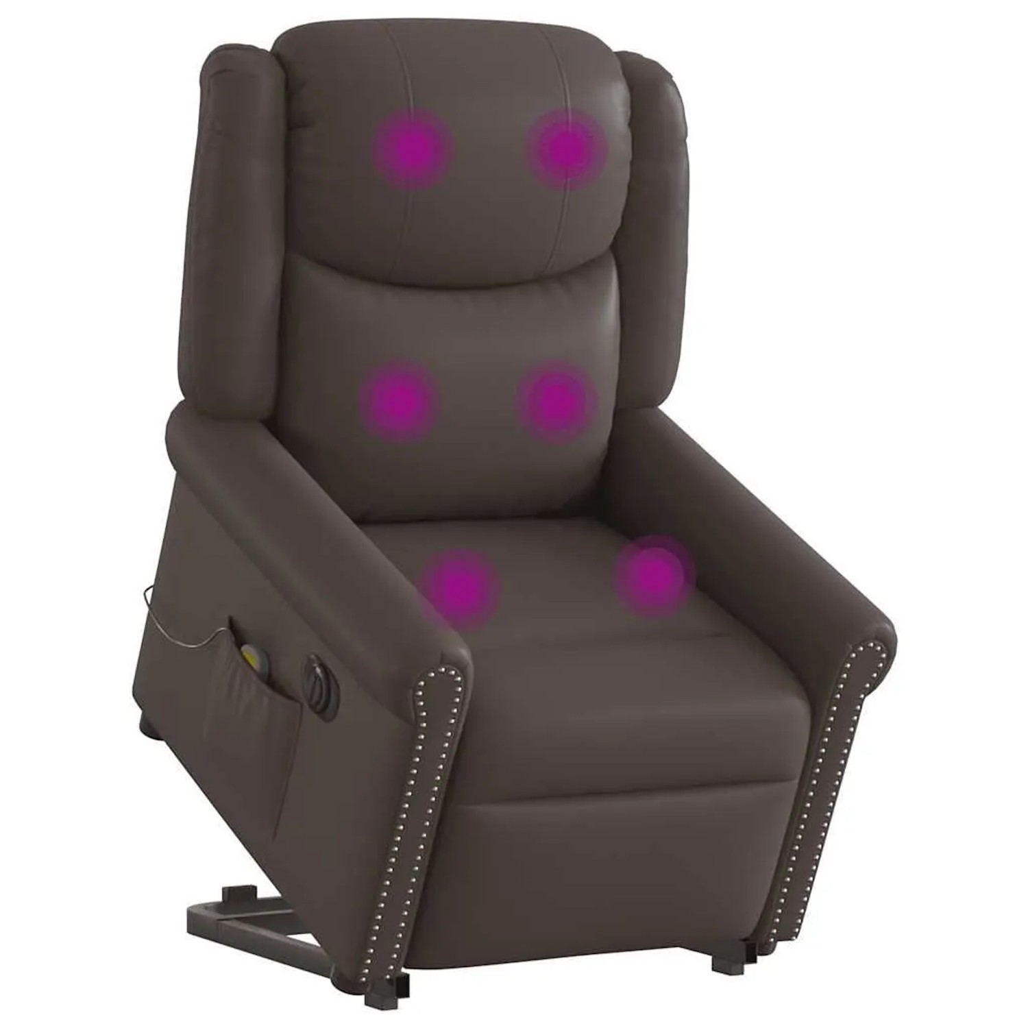 vidaXL Massagesessel mit Aufstehhilfe Elektrisch Glänzend Braun 3303425 günstig online kaufen