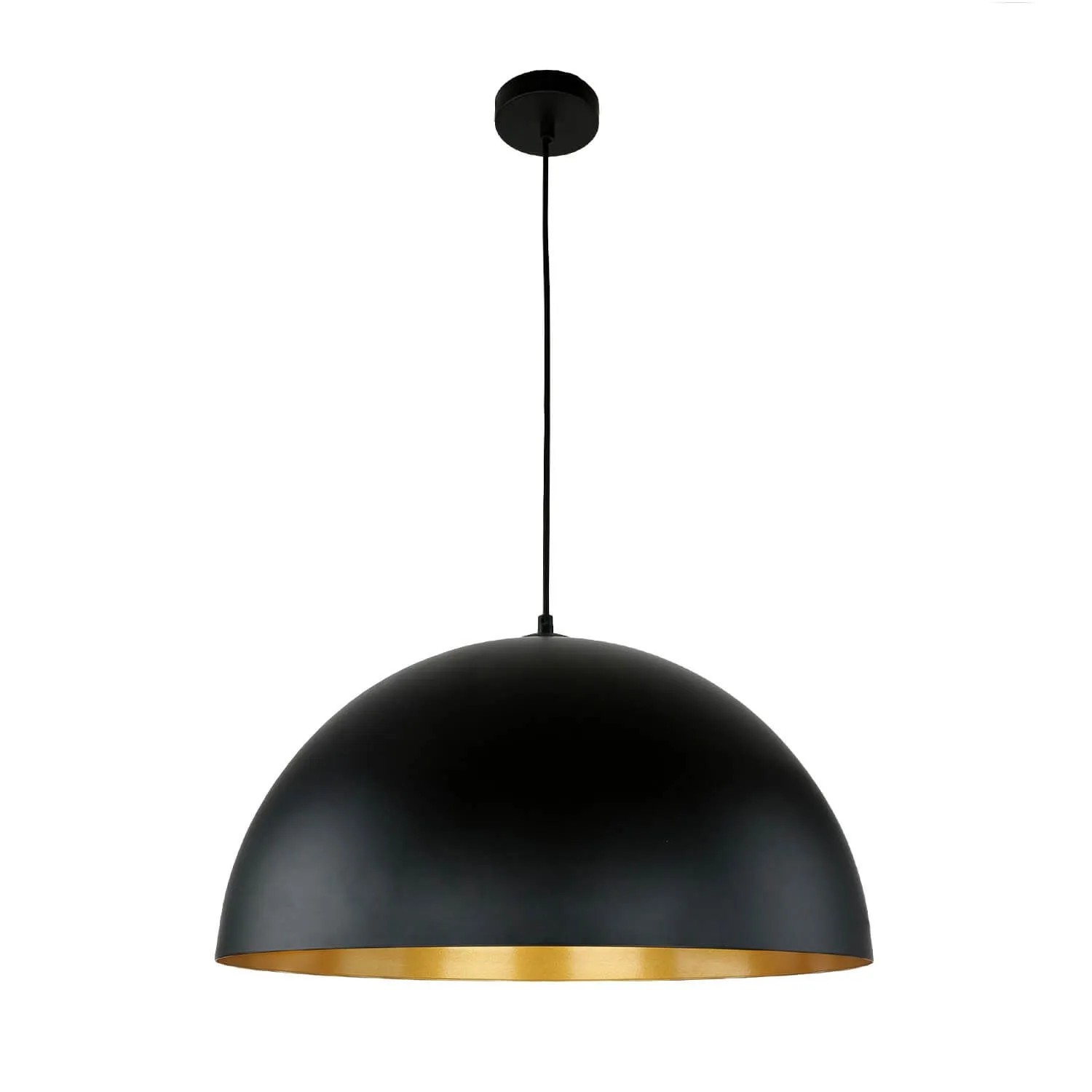 EASYLIGHT Pendelleuchte Rund Ø 50 cm Metall in Schwarz Gold E27 Höhenverste günstig online kaufen