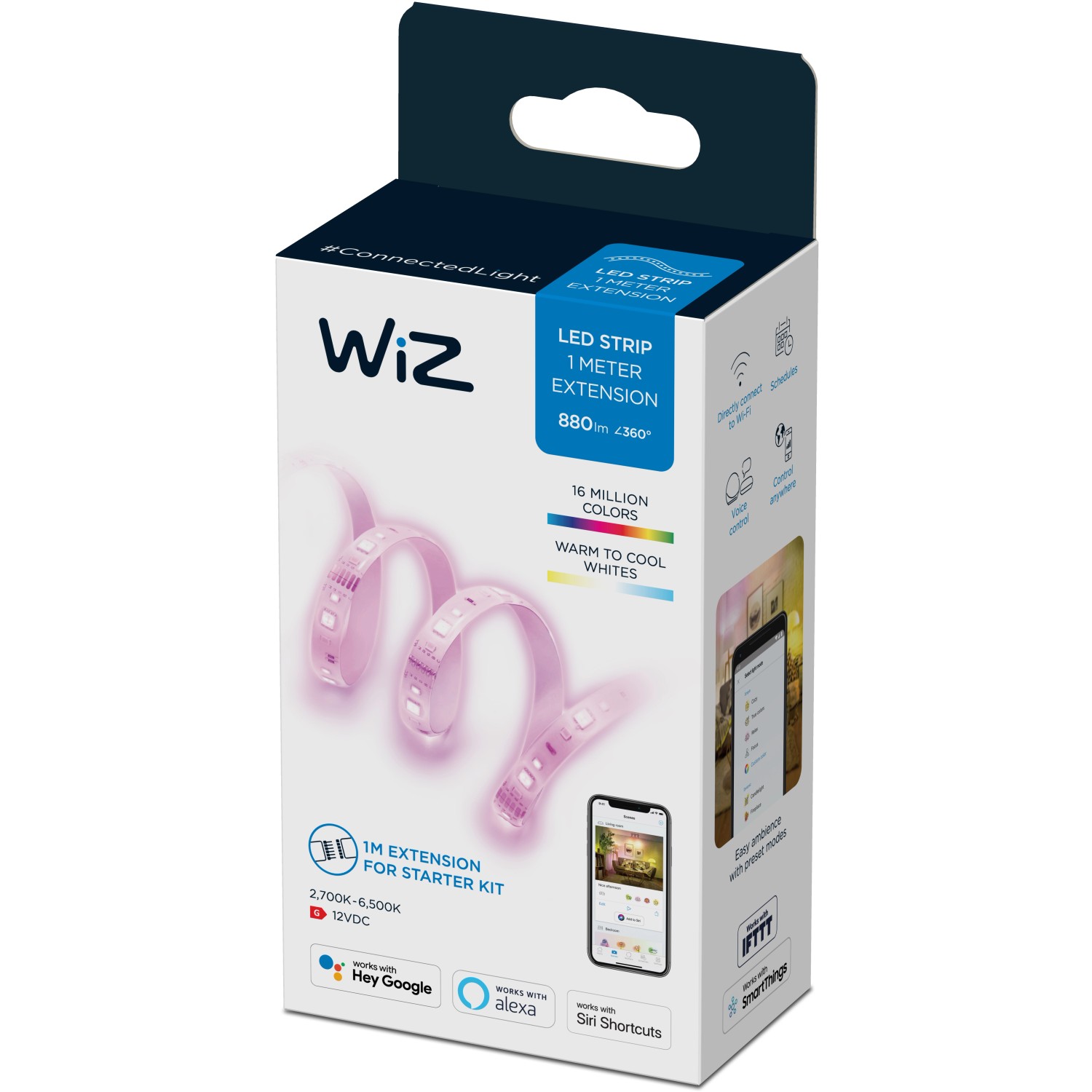 Verpackung des WiZ LED-Strips Tunable White & Color 880 lm Einzelpack, ein smartes Leuchtmittel.