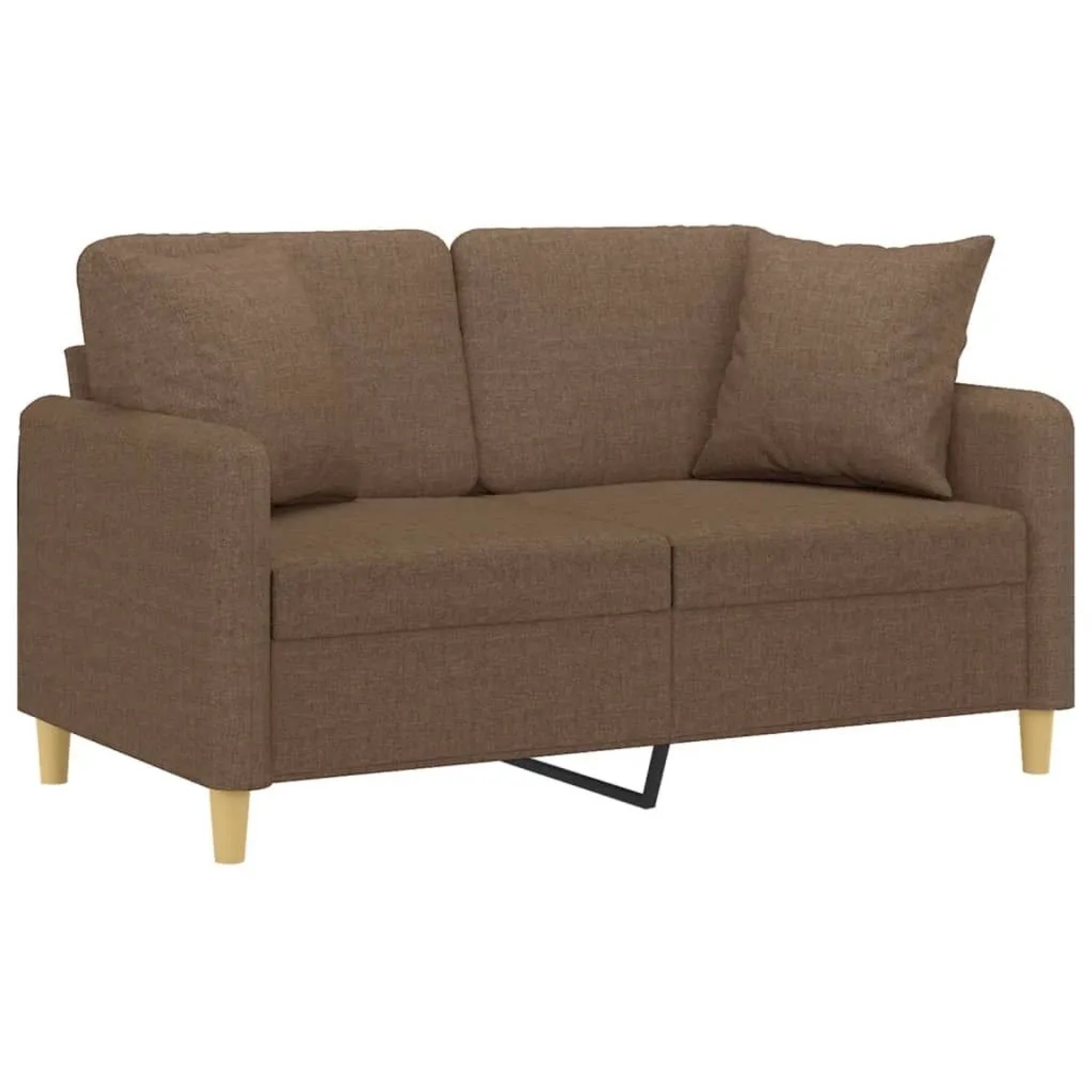 vidaXL 2-Sitzer-Sofa mit Zierkissen Braun 120 cm Stoff 3200904