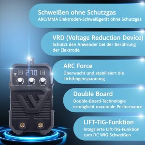 STAHLWERK Schweißgerät ARC 270 ST Vollausstattung MMA E Hand 270 A Gerätewagen