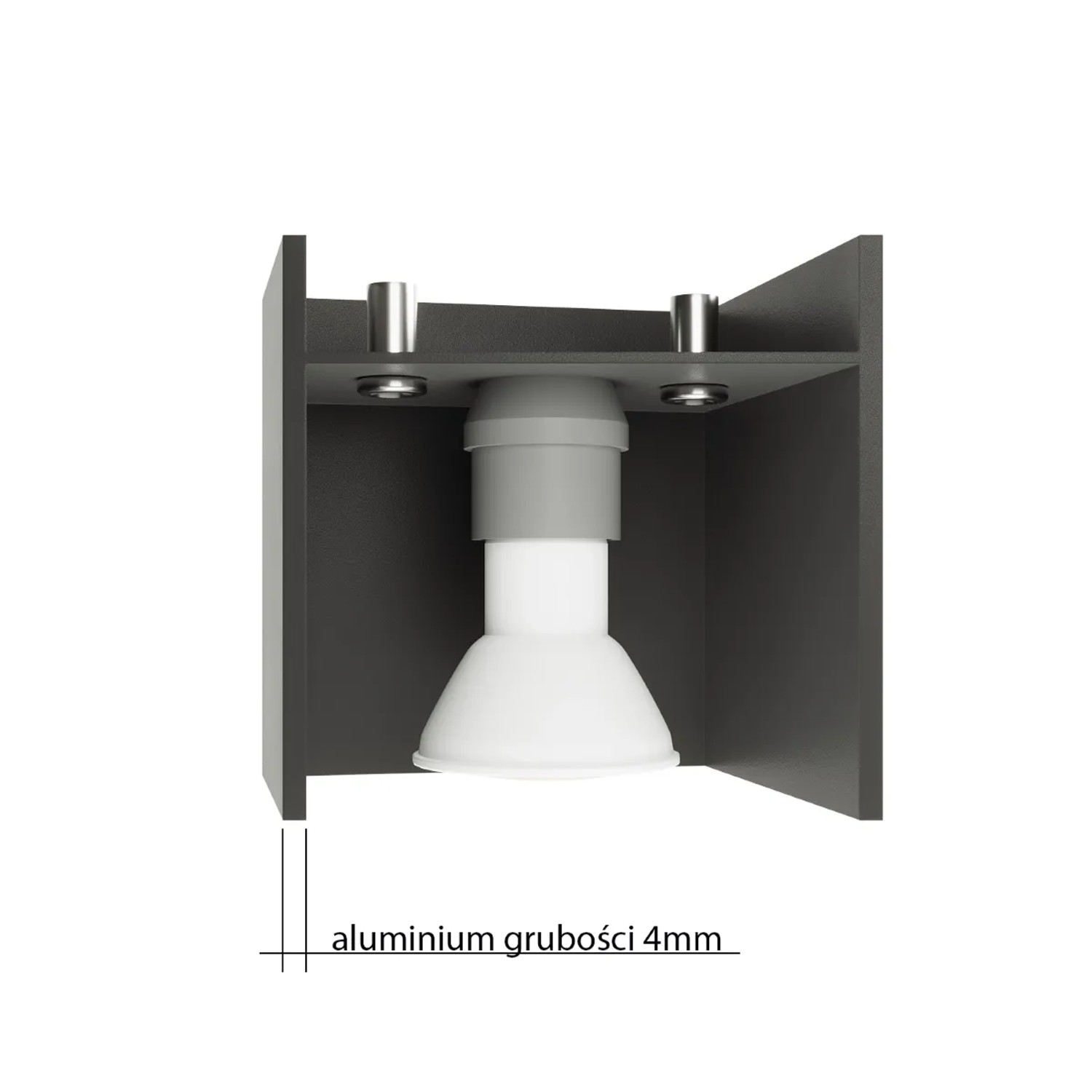 Weiße Sollux Lighting Hängeleuchte Quad 1, quadratische Deckenlampe aus Aluminium für Innenräume.