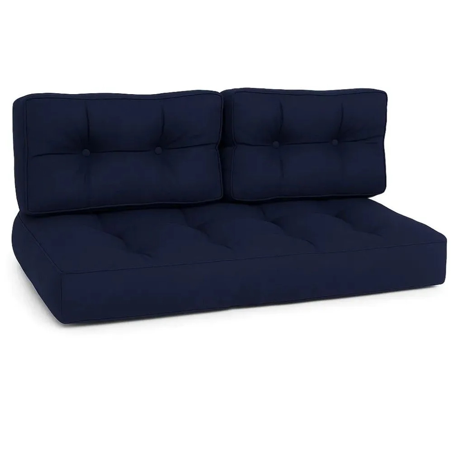 Beautissu ECO Style Palettenkissen Sitz 120x80x15cm Dunkelblau + Rücken 2tlg