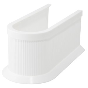 Weiße Fackelmann Siphonabdeckung aus Kunststoff für Badmöbel, individuell zuschneidbar.