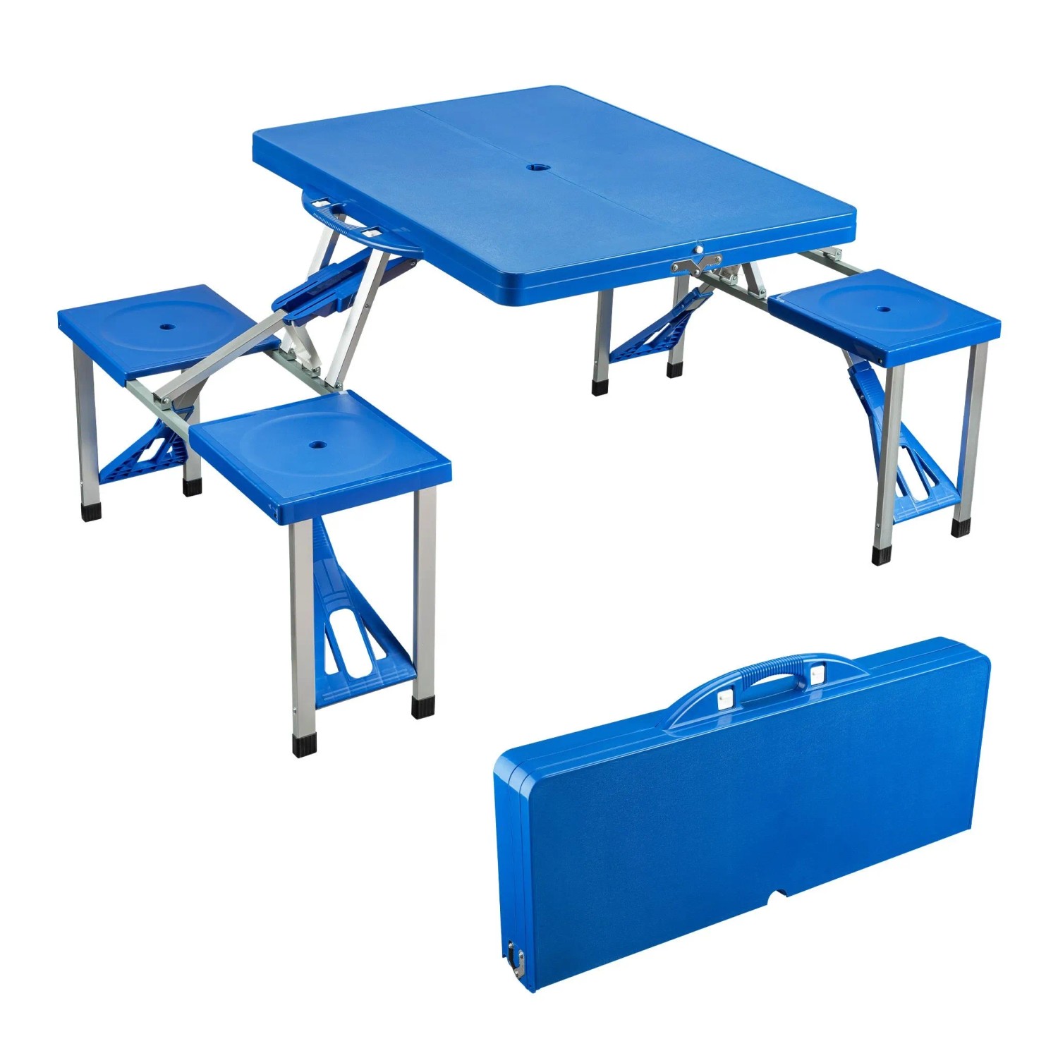 Wiltec Camping Sitzgruppe Kunststoff Aluminium Campingtisch Klappbar Koffertisch