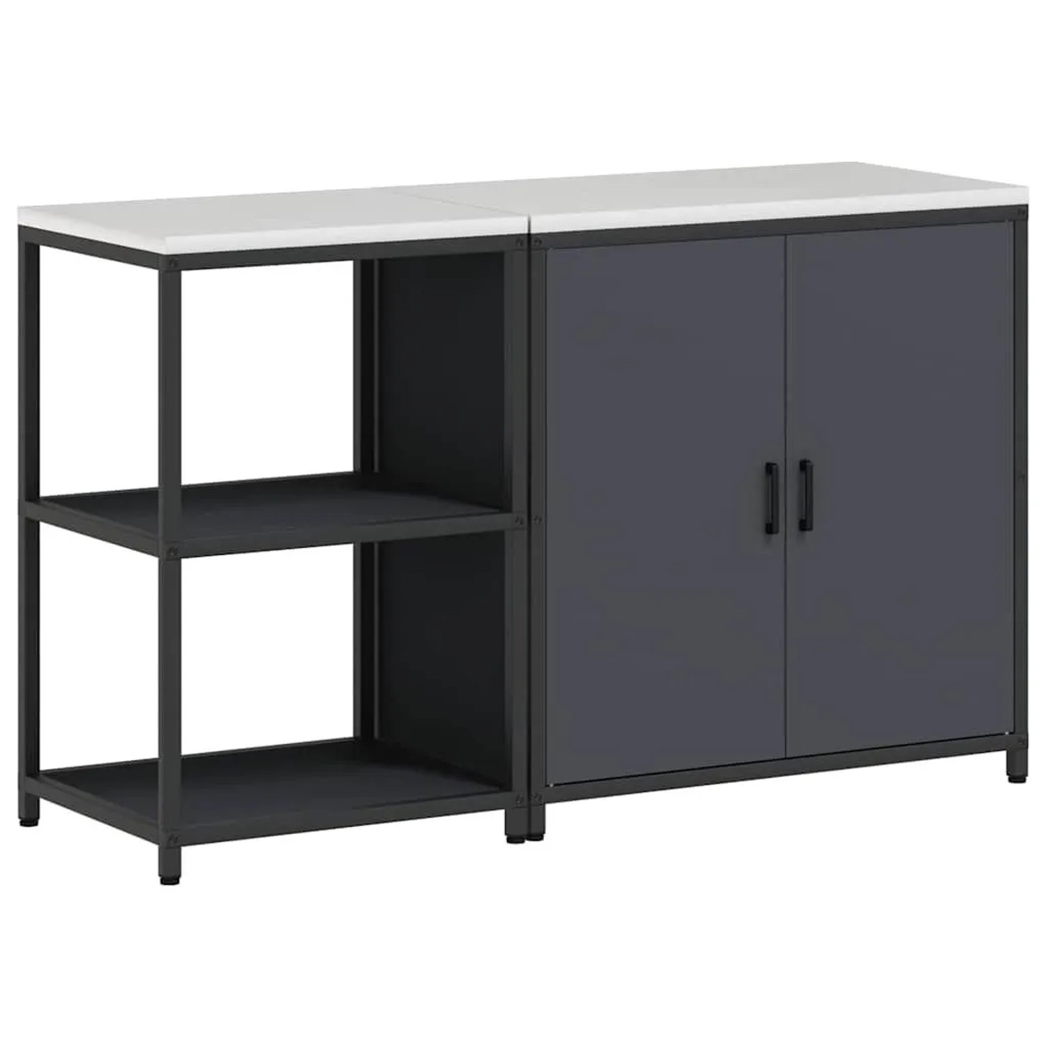 vidaXL Aufbewahrungsset für die Küche mit Regal 2 Stk Anthrazit 3392682 günstig online kaufen