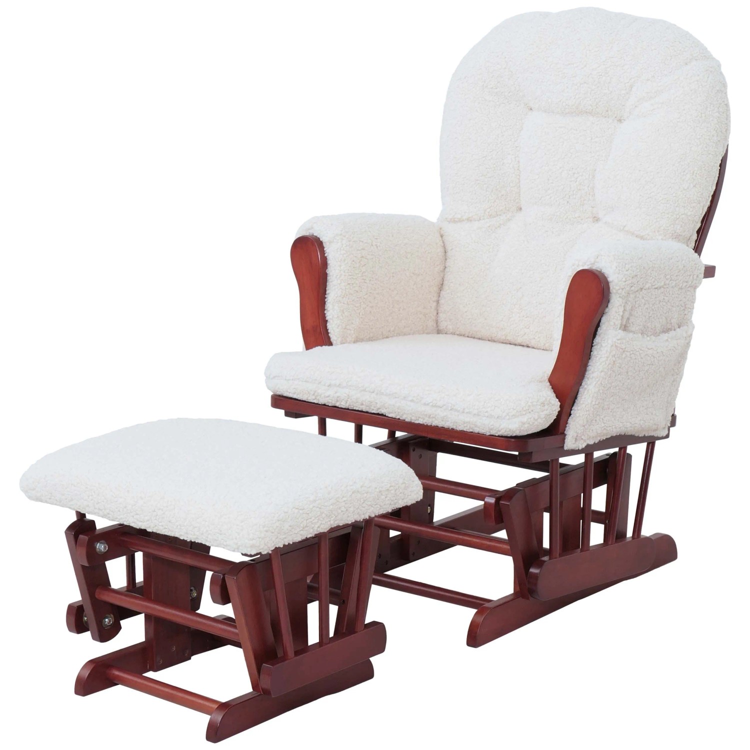 Mcw Relaxsessel C76 Stoff Bouclé Öko-Tex Creme Gestell Dunkel