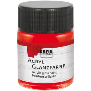 Kreul Acrylfarbe Glänzend Rot, 50 ml. Glänzende Acrylfarbe für Hobby und Kunst.