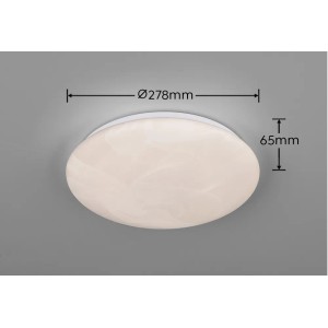 Runde Reality LED-Deckenleuchte Umbria in Alabaster-Optik, 28cm Durchmesser, für Wohnräume.
