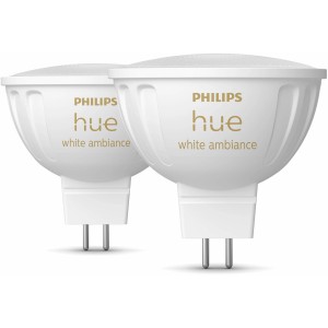 2er-Pack Philips Hue LED-MR16 White Ambiance, 2x400lm, für smarte Beleuchtung.