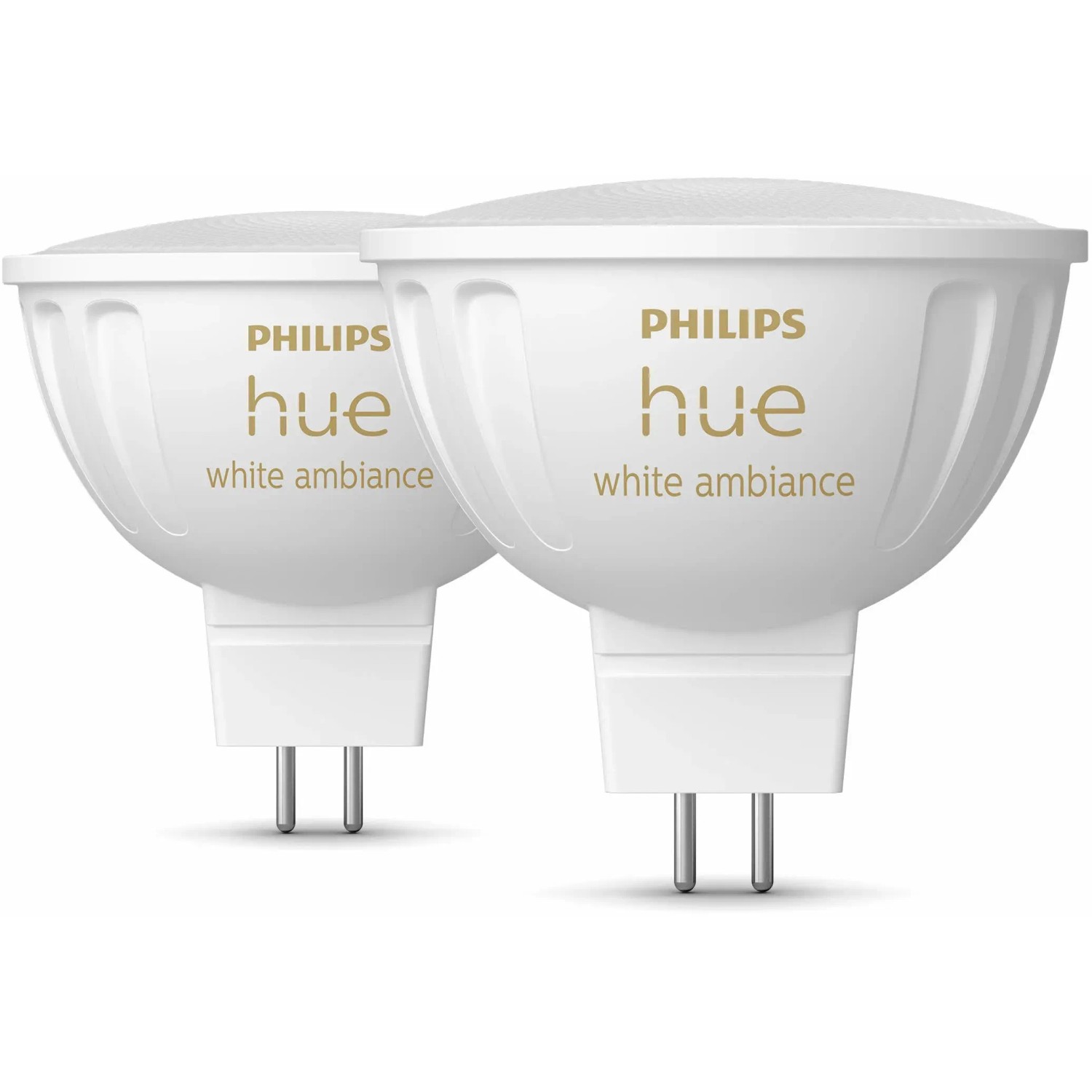 2er-Pack Philips Hue LED-MR16 White Ambiance, 2x400lm, für smarte Beleuchtung.