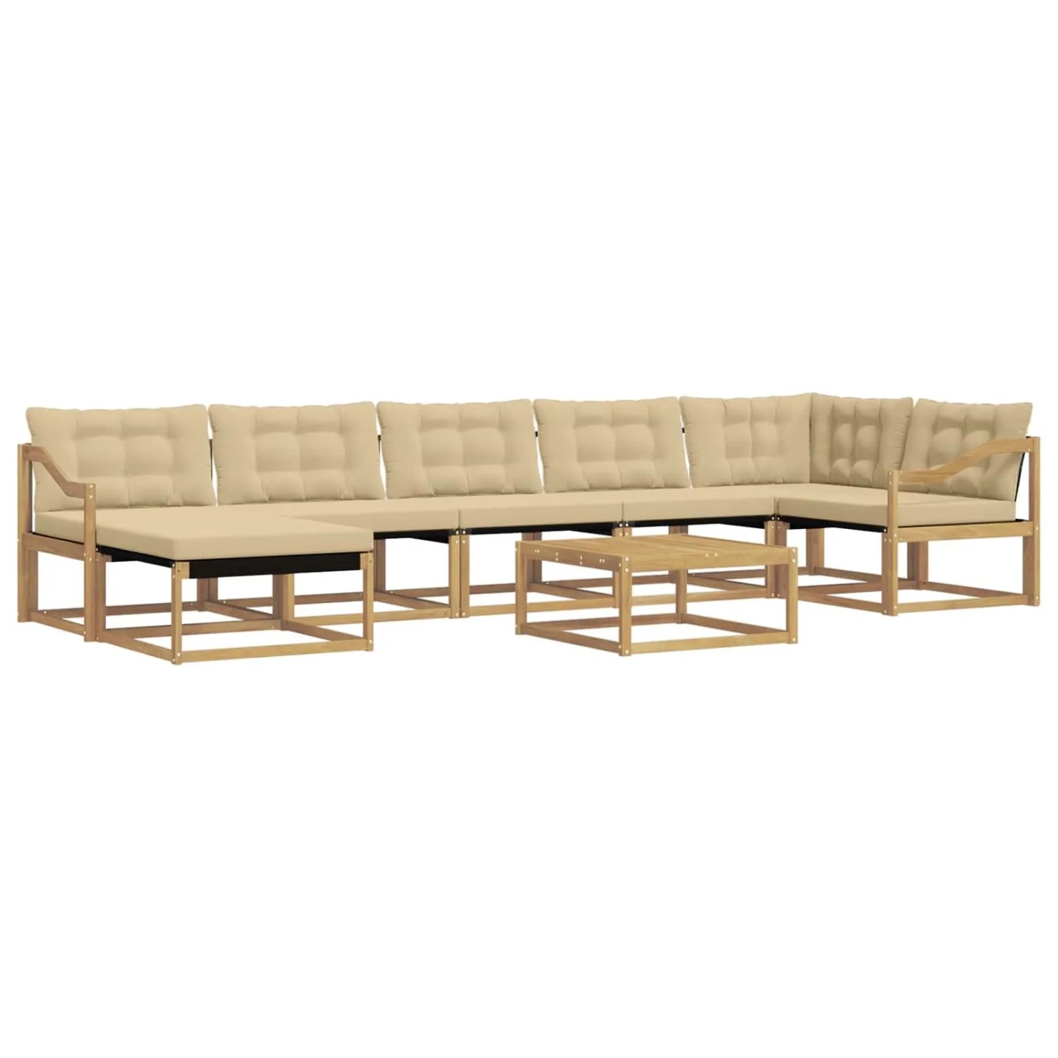vidaXL Outdoor-Sofagarnitur 8 Stk Weiß und Beige 79 x 79 x 37 cm 3388935