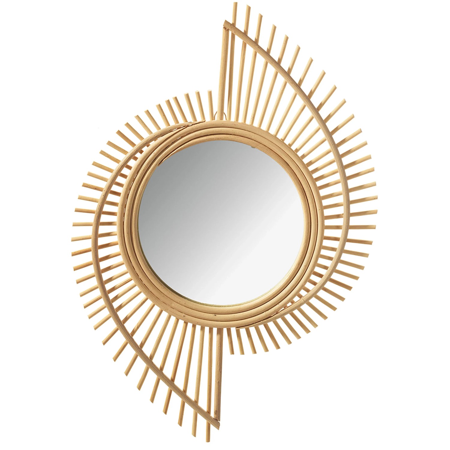 Kobolo Spiegel Wandspiegel LEVI mit Rahmen aus Rattan