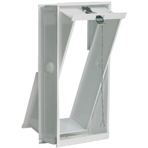 Weißer Lüftungsflügel für Doppel-Glassteinwand (19er).