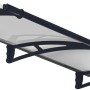 Palram Canopia Aquila 2x0.9 Vordach in Anthrazit mit klarer Acrylglas-Eindeckung.