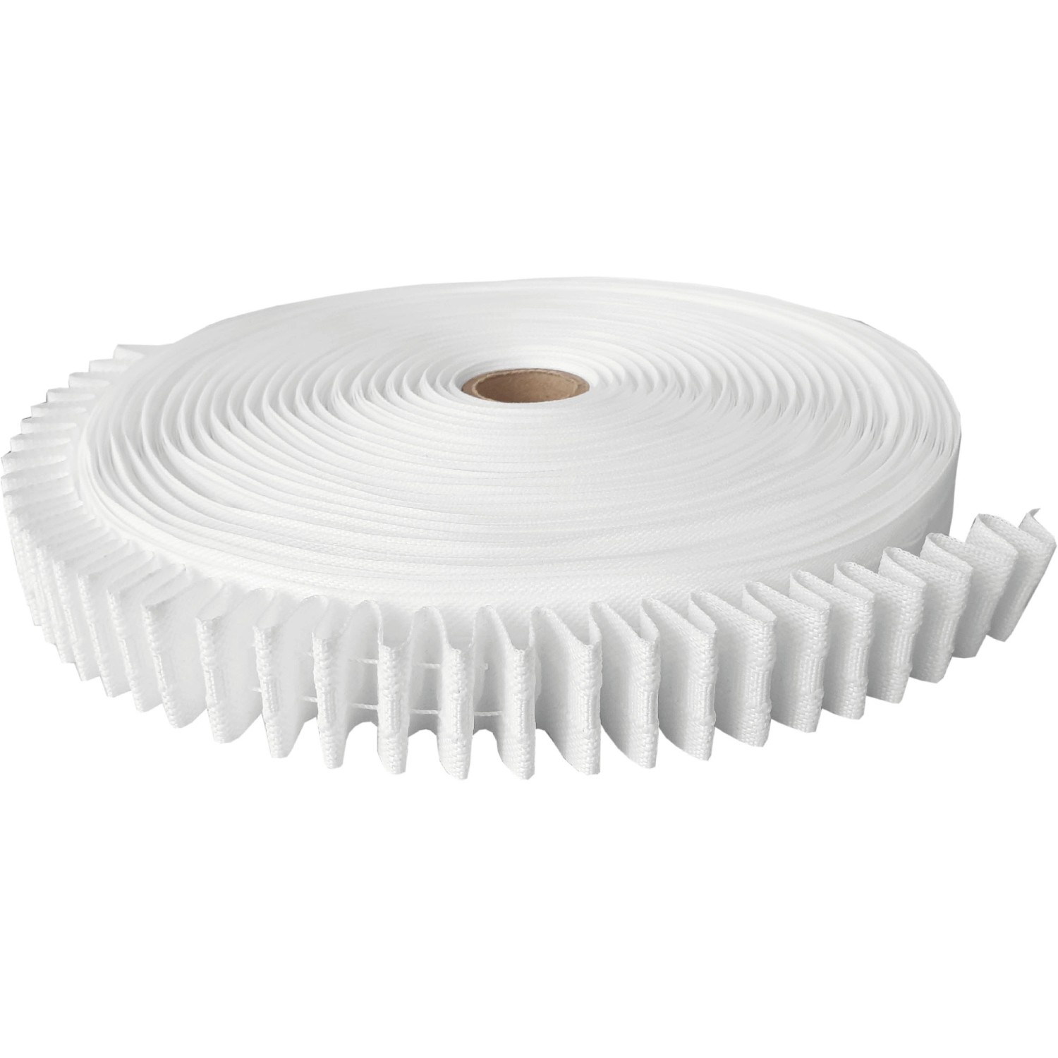 Bestgoodies Gardinenband Universalband, 25mm breit, 5m Rolle, weiß, für Fenstervorhänge.