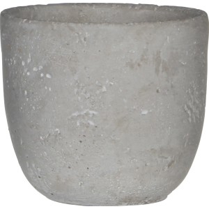 Hellgrauer Mica Pflanztopf Jimmy, Ø 13 cm, aus robustem Zement für den Innenbereich.