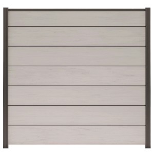 GartenLand WPC Zaun XL Ameland Exclusive ca. 180 x 180 cm Sichtschutz Steckzaun Sand Multicolor mit Zwischenleisten und Abschlussleiste Anthrazit