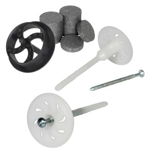 PROTEKTOR 100x Dämmstoff-Schraubdübel Set Ø8x120mm Vormontiert inkl. 200x Rondelle + Fräser