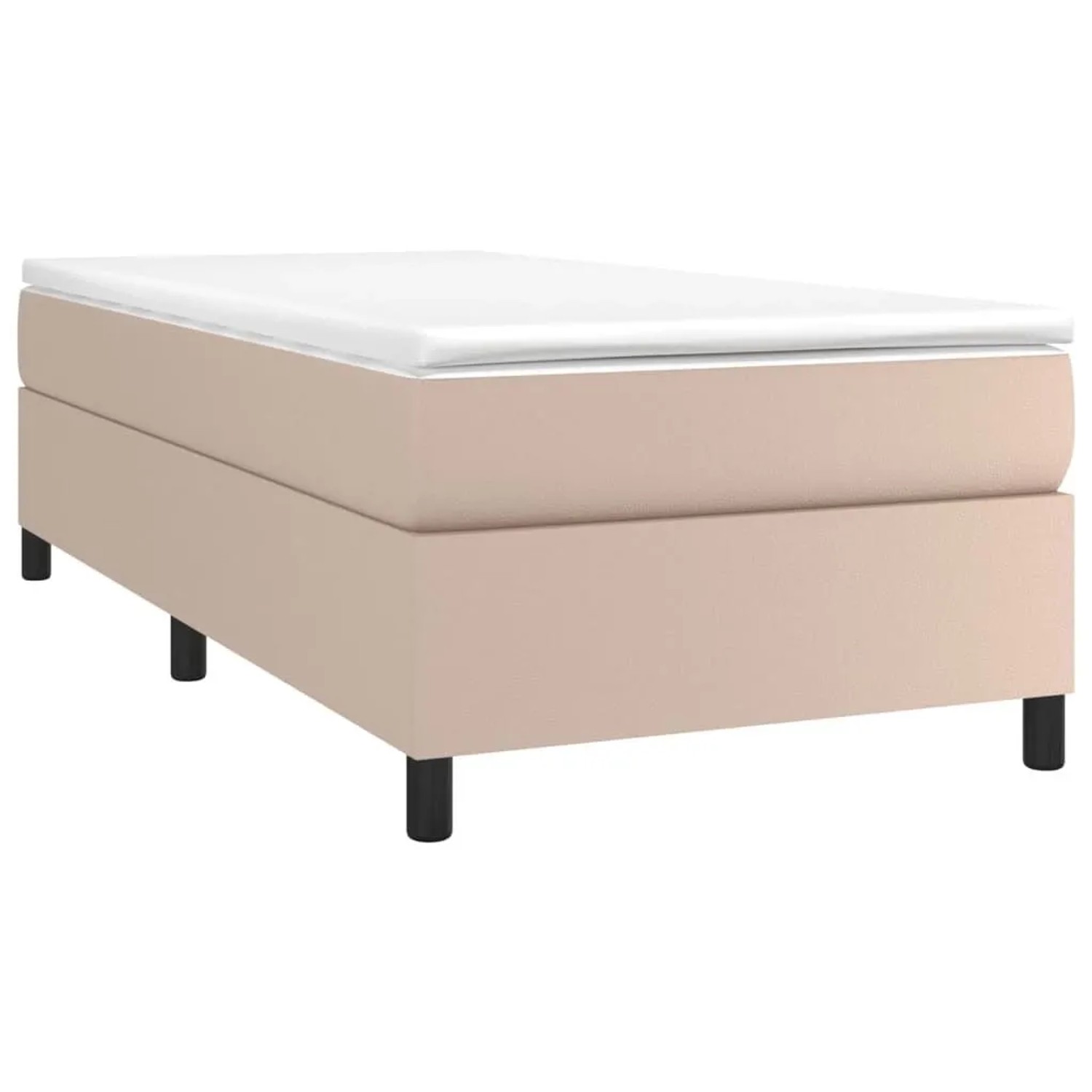vidaXL Boxspringbett Matratze Cappuccino-Braun 100x200cm Kunstleder 3144595