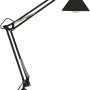 Schwarze Tischleuchte Hobby mit verstellbarem Arm und Tischklemme.